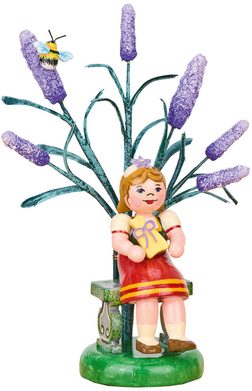 hubrig figure of the year lavender tree german wooden figurine purple blossoms
