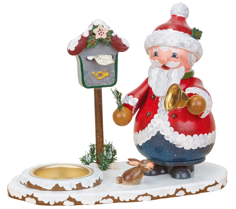 hubrig santa smoker with tealight christmas mailbox red coat rabbit erzgebirge