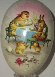 vintage nestler papier-mâché egg with mama hen and father bunny feeding chicks

Short, clear, descriptive, lowercase — exactly your preferred style.