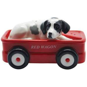 Dalmation & Red Wagon Salt and Pepper Shakers