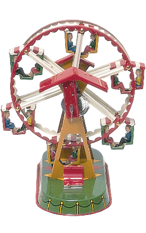 Hand‑made German tin Ferris Wheel with colorful gondolas and wind‑up action