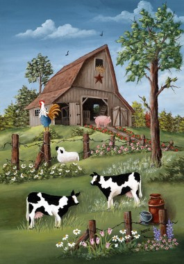 Barnyard Blessing House Flag