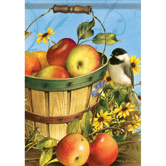 Chickadees & Apples House Flag