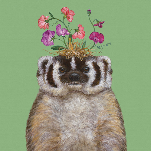 “Napkin featuring whimsical nature‑inspired artwork by Vicki Sawyer.”