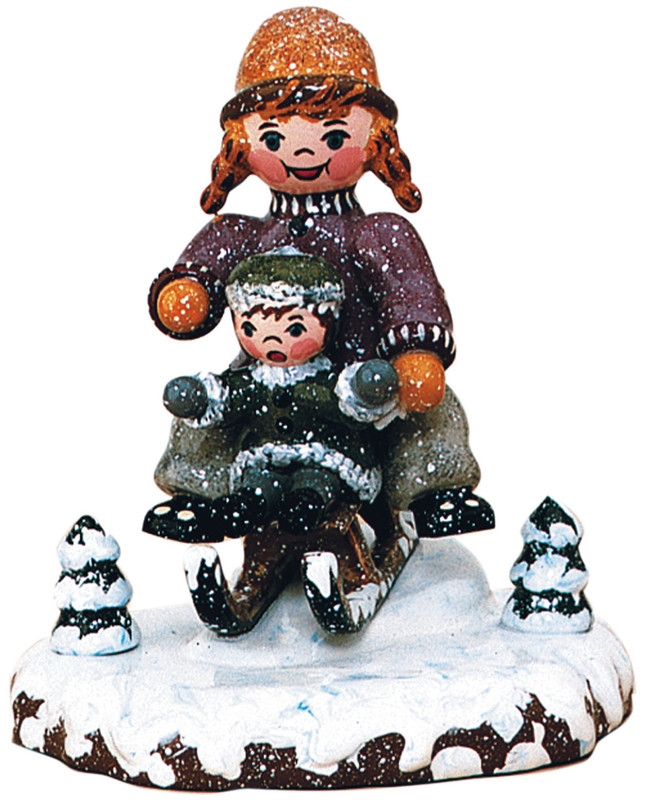 hubrig girl with sled children of the winter figurine