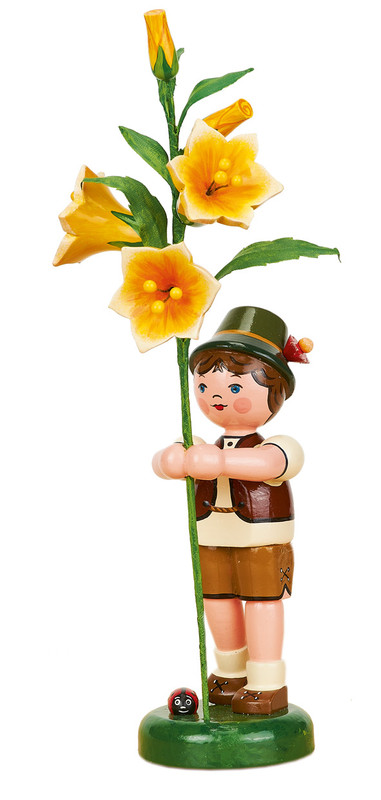 hubrig flower child lily boy 24 cm handcrafted german figurine