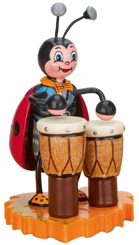 hubrig ladybug with bongos retired figurine beetle band