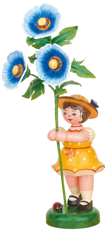 hubrig flower child hollyhocks girl 24 cm handcrafted german figurine