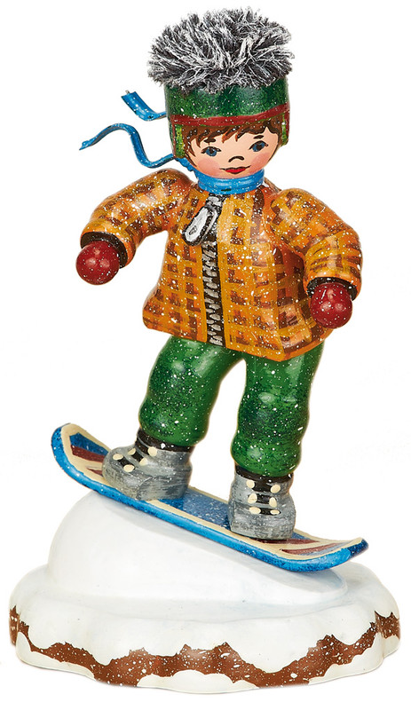 hubrig children of the winter snowboarder hansel figurine