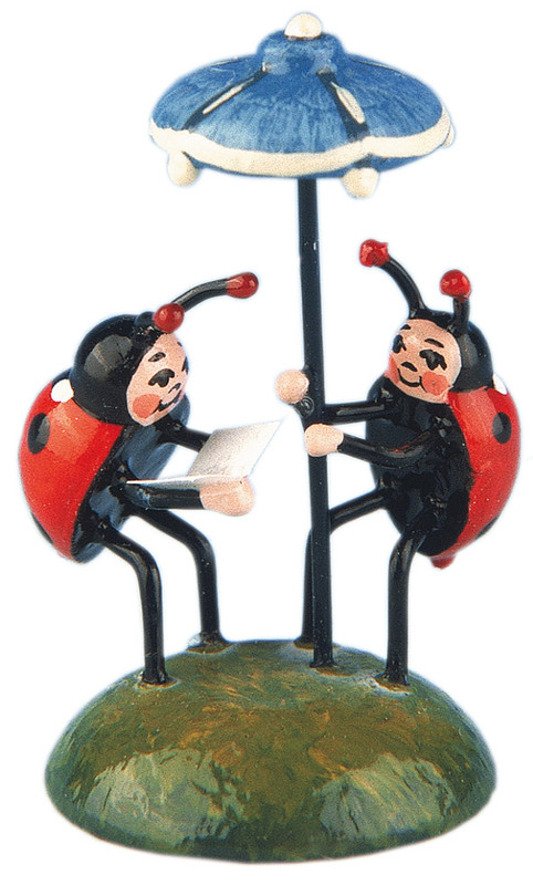 hubrig mini figure ladybug duet tiny german wooden ladybugs