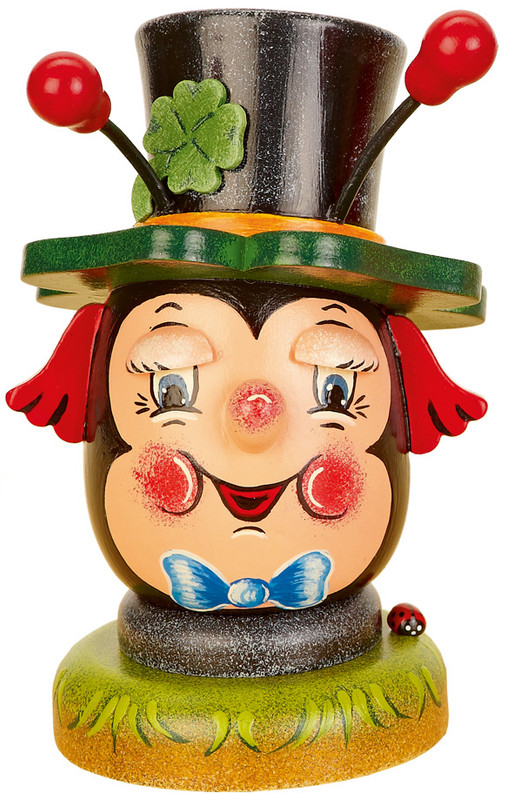 Lucky Ladybug Smoking Figure by Hubrig Volkskunst