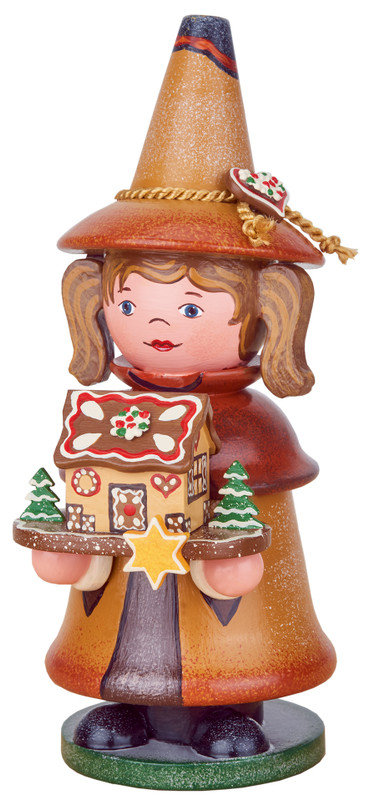 Gnome Gisela with Gingerbread House by Hubrig Volkskunst