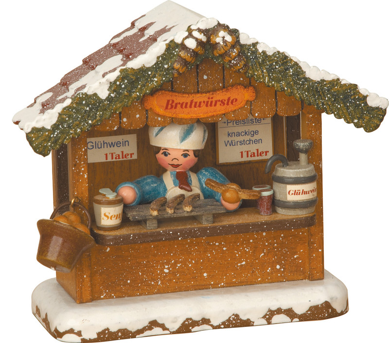Winter's Children Bratwurst Market Booth, (Electrical) by Hubrig Volkskunst