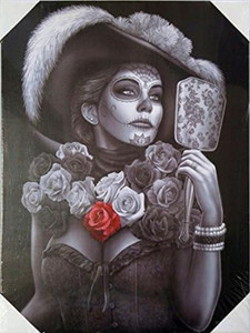 DGA Day of the Dead Dia de Los Muertos Canvas Wall Art 12x16 Inch Roses Catrina DGA Day of the Dead Dia de Los Muertos Canvas Wall Art 12x16 Inch Roses Catrina