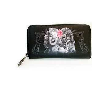DGA Day of the Dead Marilyn Monroe Smile Now Cry Later Zipper Clutch Wallet DGA Day of the Dead Marilyn Monroe Smile Now Cry Later Zipper Clutch Wallet