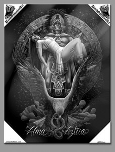 DGA Day of the Dead Shaman Alma Azteca Calendar Eagle Canvas Wall Art DGA Day of the Dead Shaman Alma Azteca Calendar Eagle Canvas Wall Art