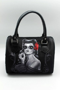 DGA Angels Day of the Dead Rockabilly Pinup Bonita Glamorous Handbag Purse DGA Angels Day of the Dead Rockabilly Pinup Bonita Glamorous Handbag Purse