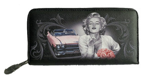 DGA Day of the Dead Marilyn Monroe Pretty in Pink Women's Zipper Clutch Wallet