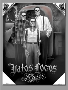 DGA Day of the Dead Ride or Die Rockabilly Cholo Canvas Wall Art Vatos Locos