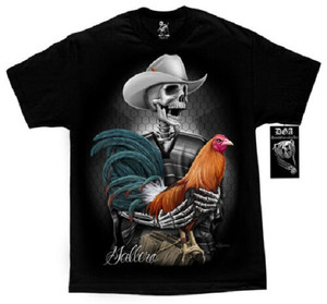 DGA Day of the Dead Chicano Art Gallero Rooster Men's T Shirt DGA Day of the Dead Chicano Art Gallero Rooster Men's T Shirt