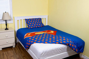 DC Superman Emblem 2 Piece Reversible Soft Twin Size Comforter Set