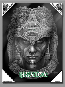 DGA Day of the Dead Chicano Canvas Wall Art Aztec Warrior Mexica Culture DGA Day of the Dead Chicano Canvas Wall Art Aztec Warrior Mexica Culture