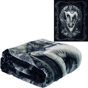 DGA Day of the Dead Alma Azteca Eagle Warrior Thick Queen Throw Blanket DGA Day of the Dead Alma Azteca Eagle Warrior Thick Queen Throw Blanket