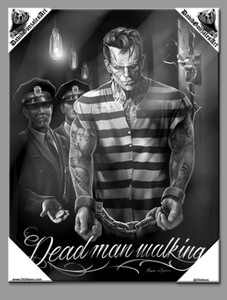 DGA Day of the Dead Man Walking Rockabilly Green Mile Stretched Canvas Wall Art DGA Day of the Dead Man Walking Rockabilly Green Mile Stretched Canvas Wall Art