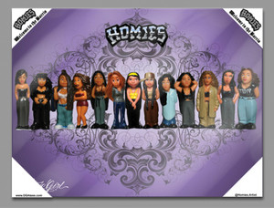 DGA Barrio HOMIES Chicano Canvas Wall Art Homegirls In Da Hood Group