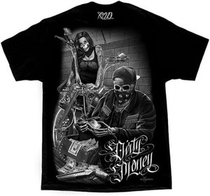DGA Ride or Die Day of the Dead Bonnie and Clyde Dirty Money Motorcycle T Shirt DGA Ride or Die Day of the Dead Bonnie and Clyde Dirty Money Motorcycle T Shirt