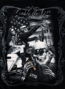 DGA Day of the Dead Ride of Die Bad to the Bone Thick Queen Size Throw Blanket