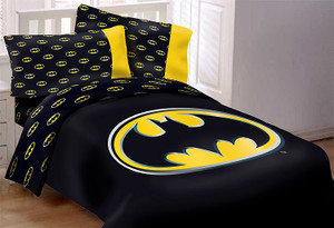 Batman Emblem 4 Piece Reversible Soft Twin Size Comforter Set