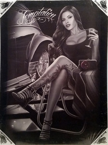 DGA Day of the Dead Lowrider Hyna Stretched Canvas Wall Art Temptations DGA Day of the Dead Lowrider Hyna Stretched Canvas Wall Art Temptations