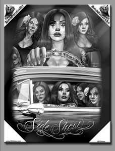 DGA Day of the Dead Ride or Die Chola Homies Clown Canvas Wall Art Side Show