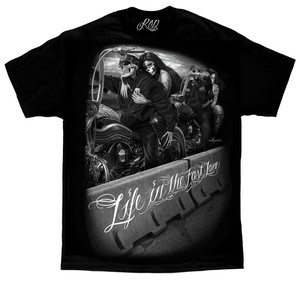 DGA Ride or Die Fast Lane Motorcycle Day of the Dead T Shirt