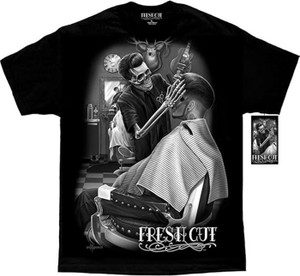 DGA Day of the Dead Chicano Art Fresh Cut Pompadore Rockabilly Men's T Shirt DGA Day of the Dead Chicano Art Fresh Cut Pompadore Rockabilly Men's T Shirt