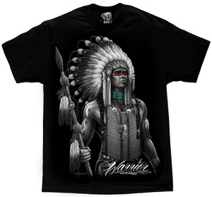 DGA Day of the Dead Chicano Art Warrior Native Men's T Shirt DGA Day of the Dead Chicano Art Warrior Native Men's T Shirt