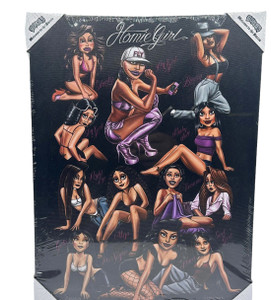 DGA Barrio Homies Chicano Lowrider Homegirl Pinups Canvas Wall Art DGA Barrio Homies Chicano Lowrider Homegirl Pinups Canvas Wall Art