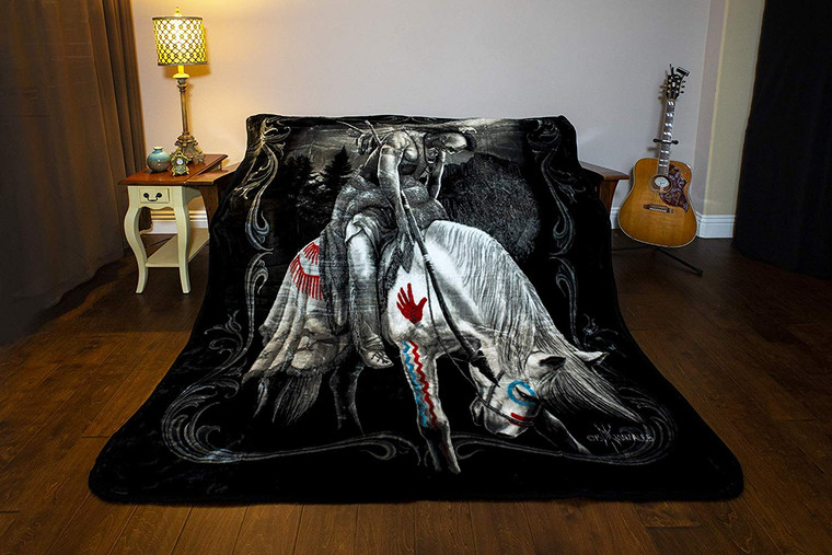 DGA Day of the Dead Native Horse Queen Throw Light Blanket End of The Trail