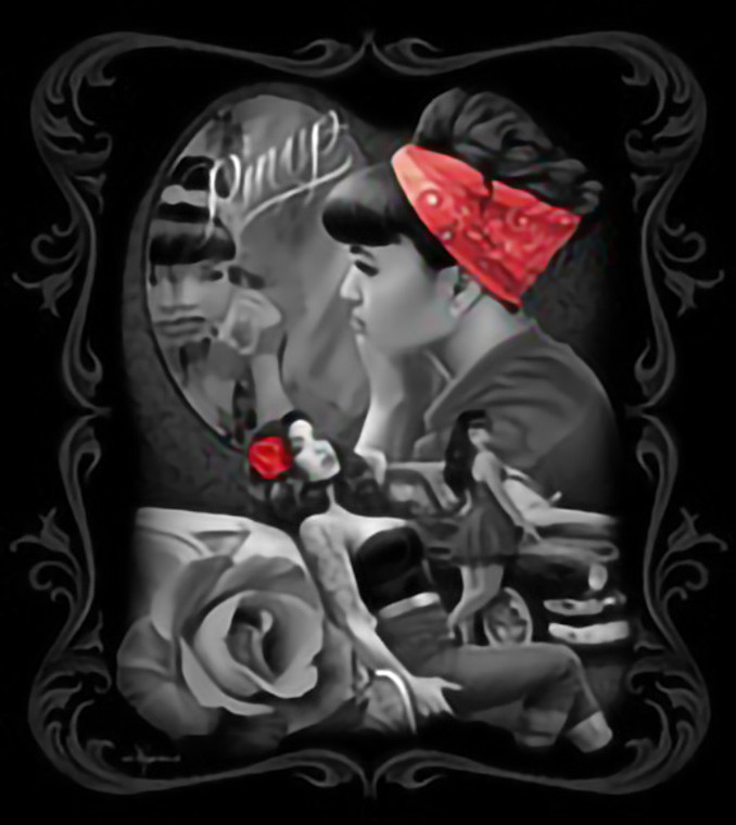 DGA Day of the Dead Rockabilly Rose Girl Pinup Thick Soft Queen Size Blanket