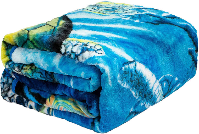 Sea Turtles Ocean Reef Life Queen Size Soft Plush Lightweight Blanket