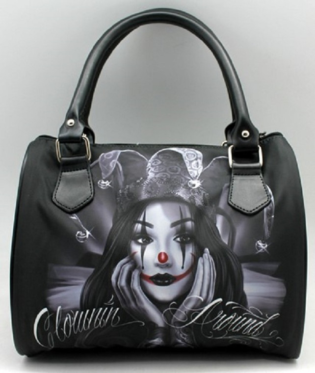 DGA Angels Day of the Dead Chicano Art Clowning Around Handbag Purse