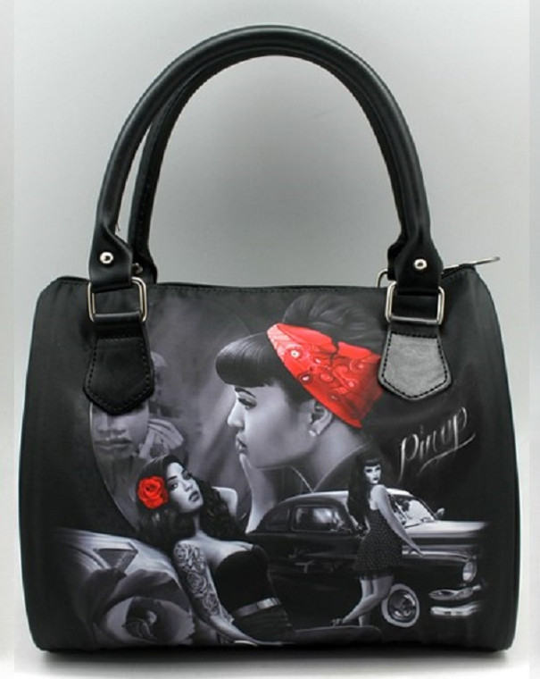 DGA Angels Day of the Dead Rockabilly Pinup Girl Greaser Handbag Purse
