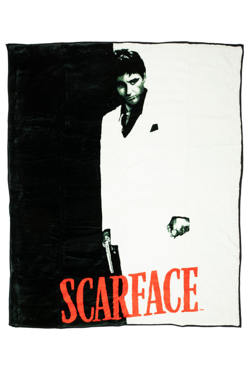Licensed Scarface Tony Montana Silhouette Plush Lightweight Queen Size Blanket