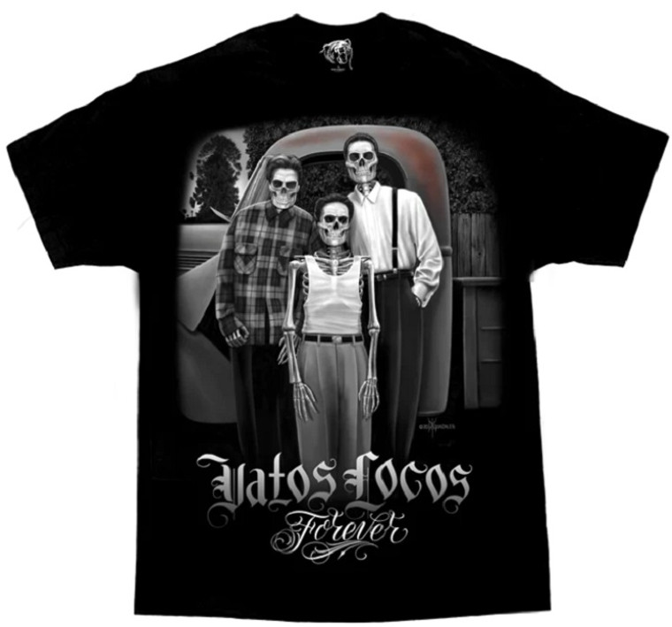 DGA Day of the Dead Chicano Art Lowrider Vatos Locos Cholos Men's T Shirt