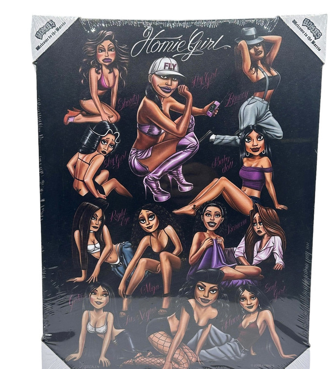 DGA Barrio Homies Chicano Lowrider Homegirl Pinups Canvas Wall Art