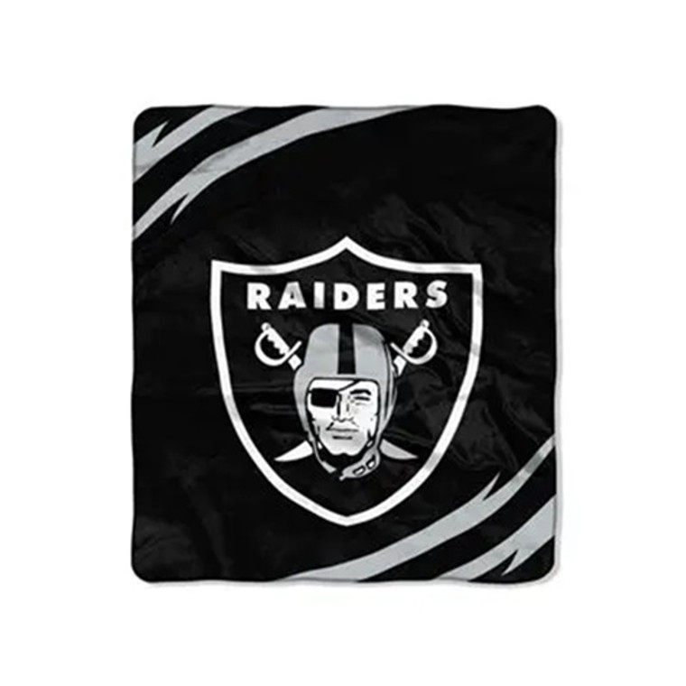 Las Vegas Raiders NFL Queen Size Raschel Plush Throw Blanket