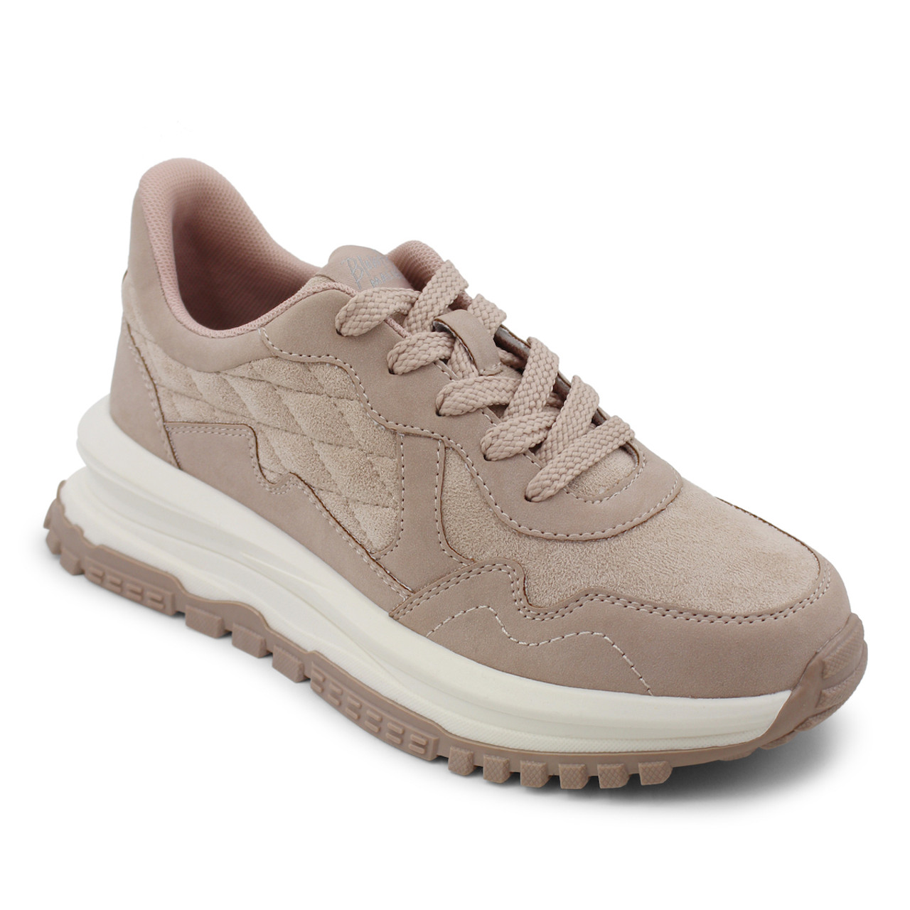 Blowfish Luna Sneaker - Taupe Micro Suede - Trendy Threads Inc