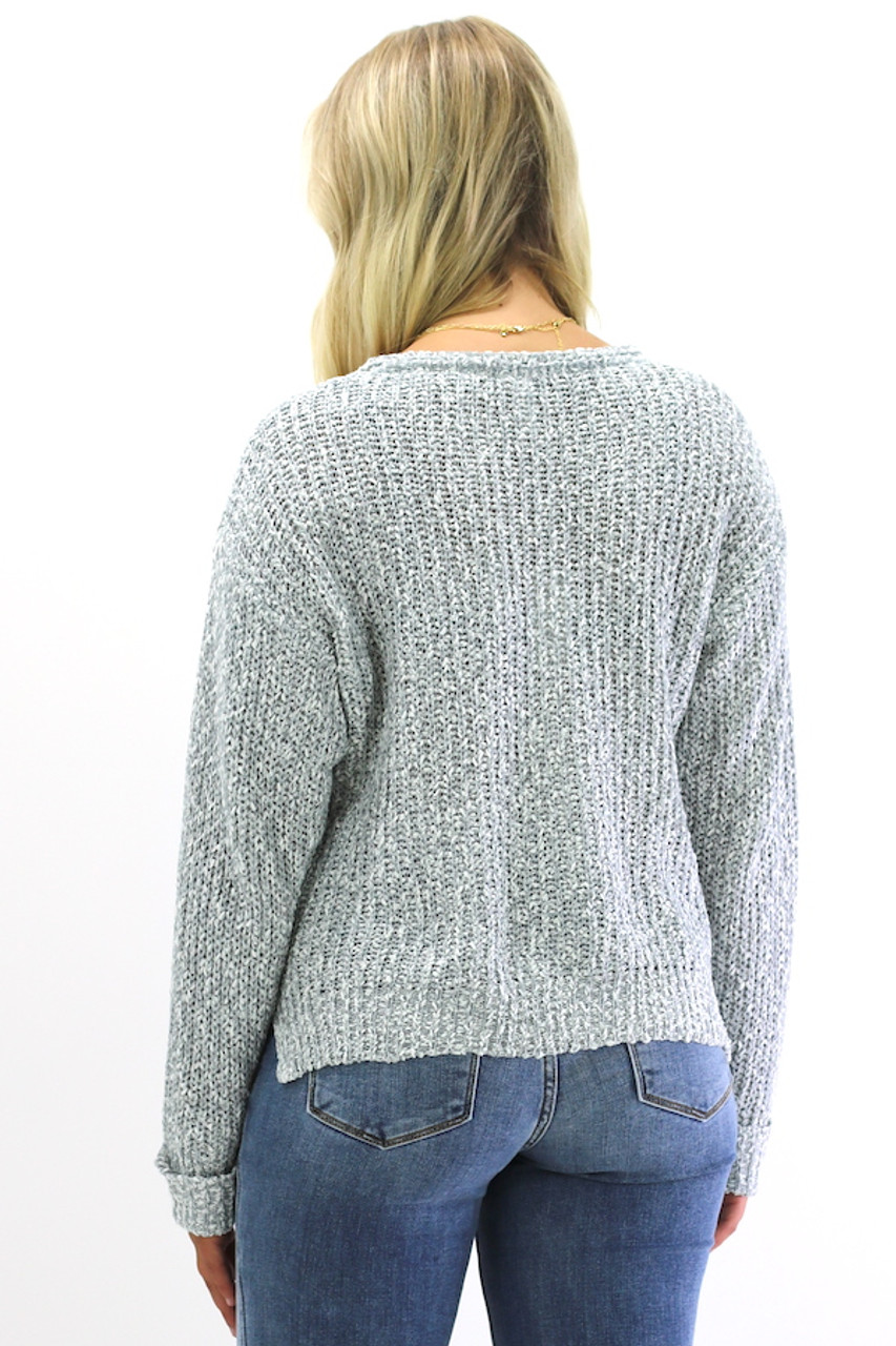 The Maggie Sweater - Marbled Grey - Trendy Threads Inc