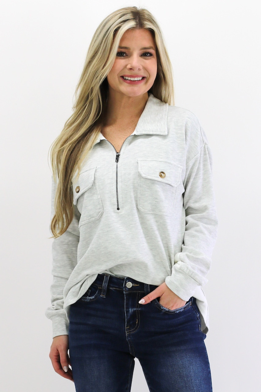 Sophia Half Zip Pullover - Trendy Threads Inc